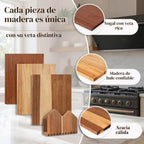 Juego de tablas de cortar libros con soporte de madera para cocineros