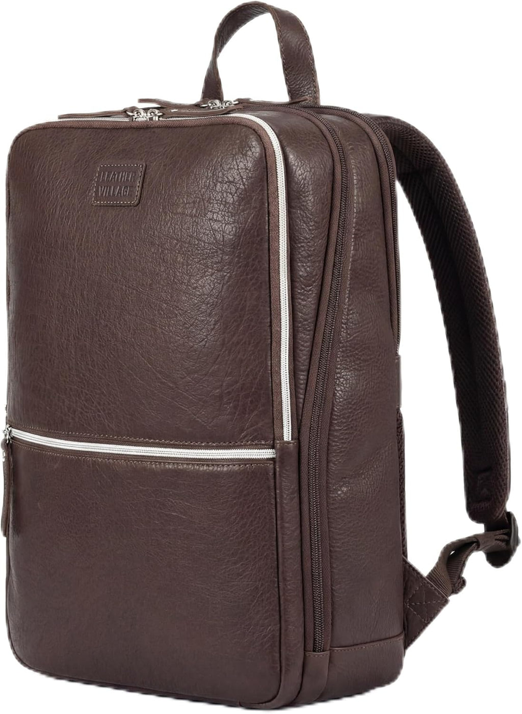 LEATHER VILLAGE Mochila de cuero para computadora portátil para hombres con