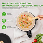 NutriChef Arrocera eléctrica portátil de 1.6 cuartos y máquina de almuerzo | Revestimiento de cerámica multifuncional y antiadherente | Panel de control digital | 6 funciones de cocción: arroz, sopa