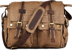 Bolsa bandolera de hombro de lona LEATHER VILLAGE para hombres y mujeres – Elegante bandolera estilo mochila para oficina, viajes y uso diario