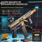 Submáquina de juguete de bala suave, pistola de juguete de proyección, pistolas de espuma realistas, dardos falsos para patio trasero, juego de disparos al aire libre para niños, adolescentes y