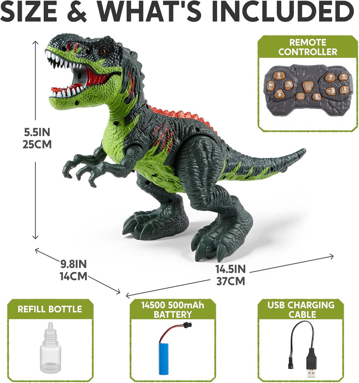 Joyin Juguete de dinosaurio con control remoto para niños de 3 a 5 años