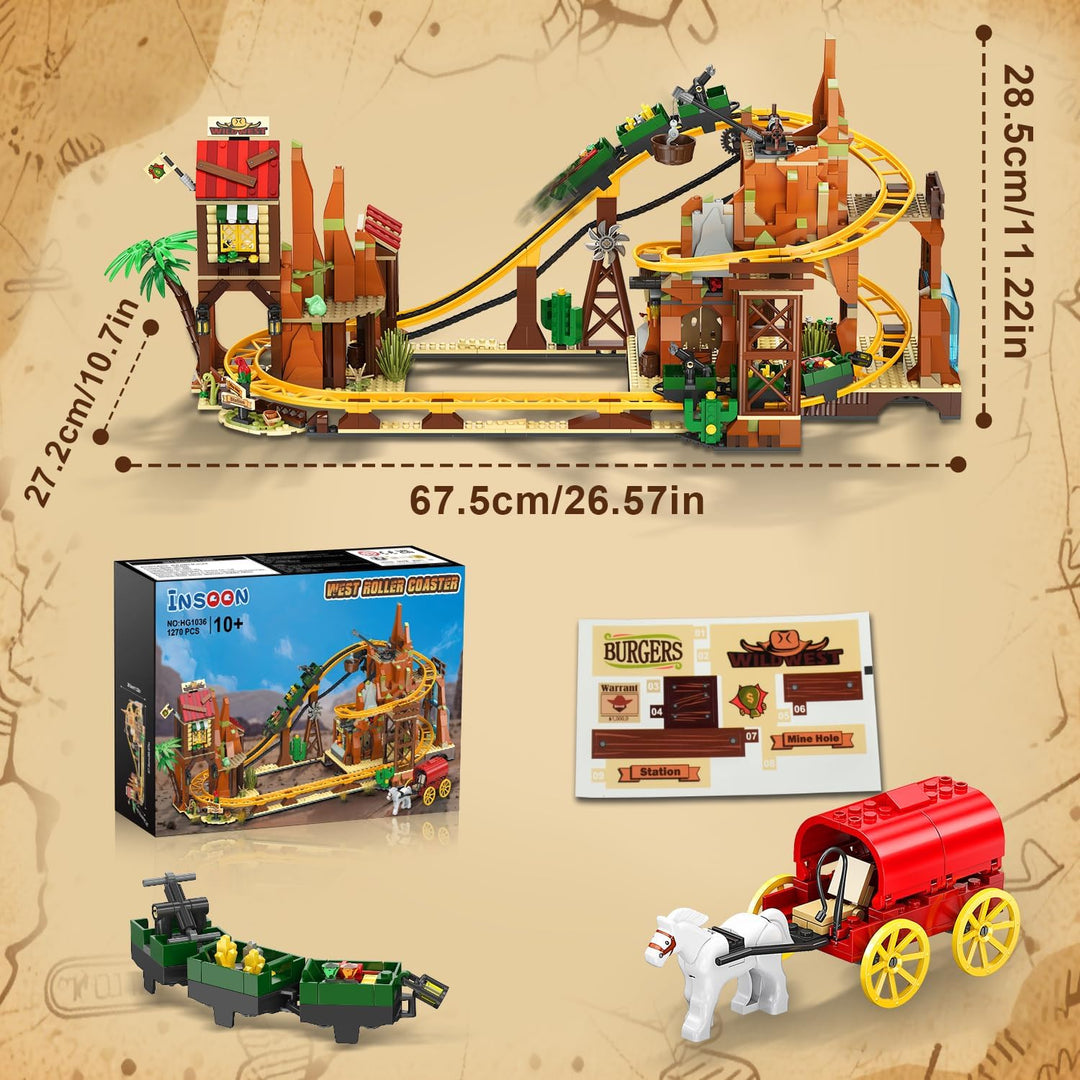 Juego de construcción de montaña rusa occidental juguete