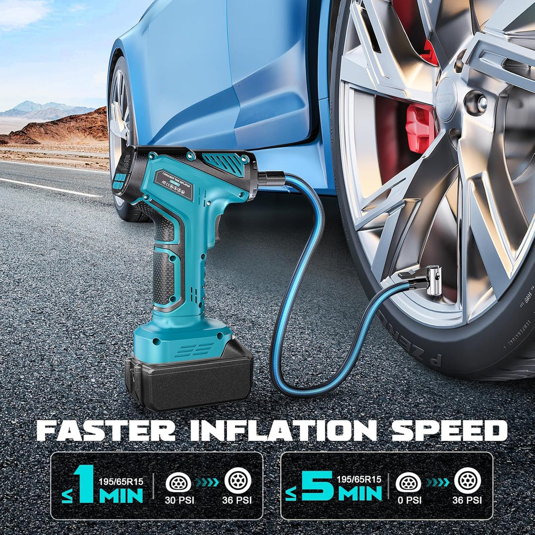 Inflador de neumáticos, compresor de aire portátil compatible con b...