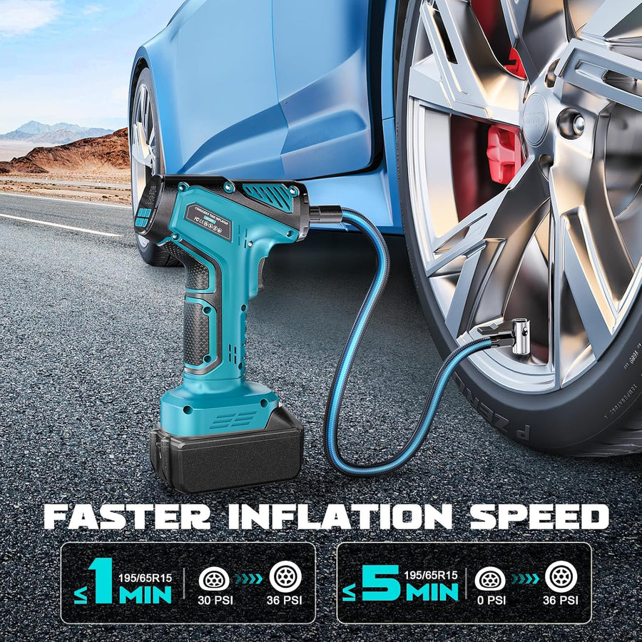 Inflador de neumáticos, compresor de aire portátil compatible con b...