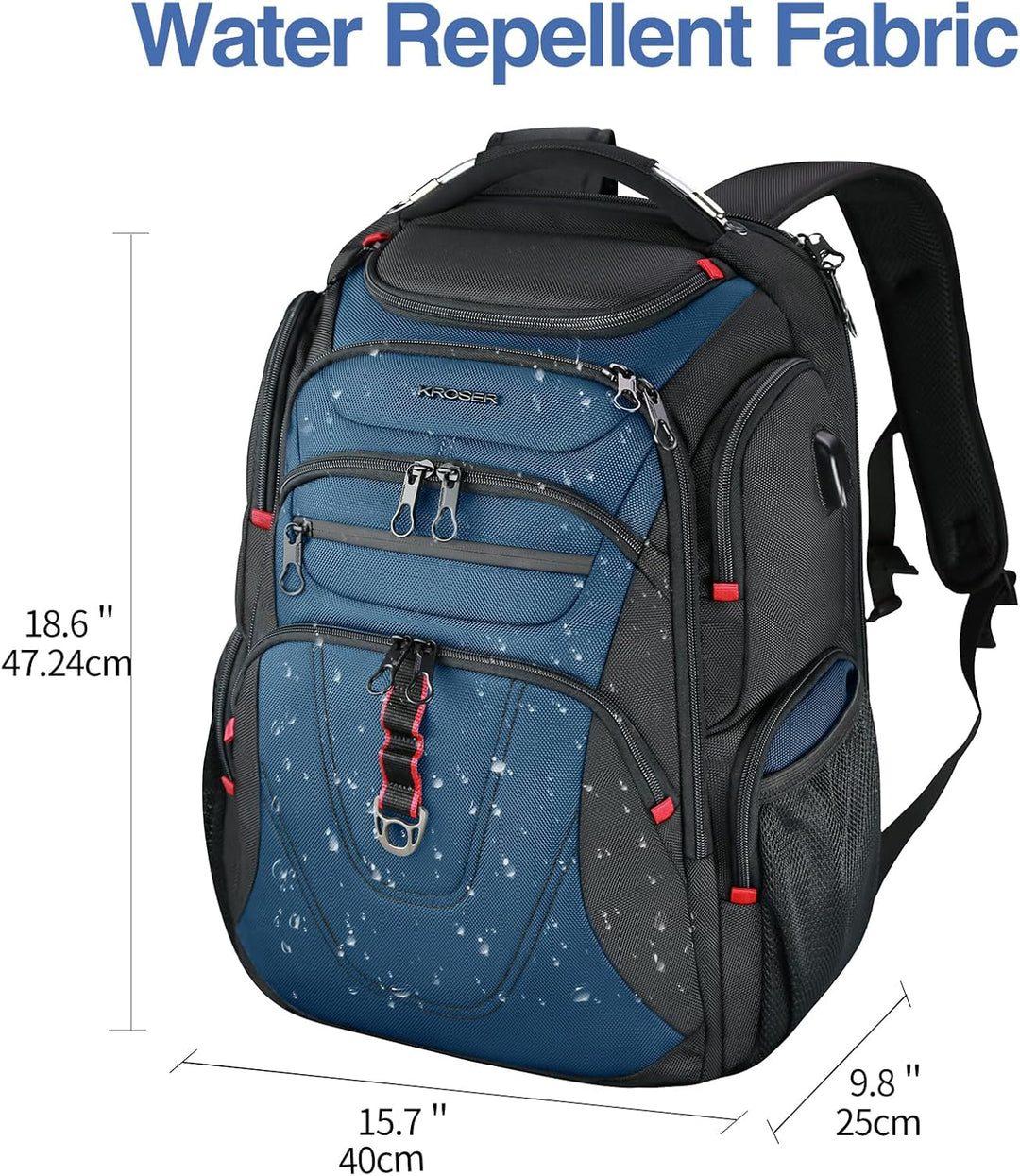 KROSER Friendly Mochila de viaje para laptop de 17.3 pulgadas, XXXL...