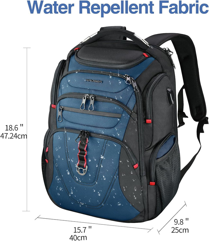 KROSER Friendly Mochila de viaje para laptop de 17.3 pulgadas, XXXL...