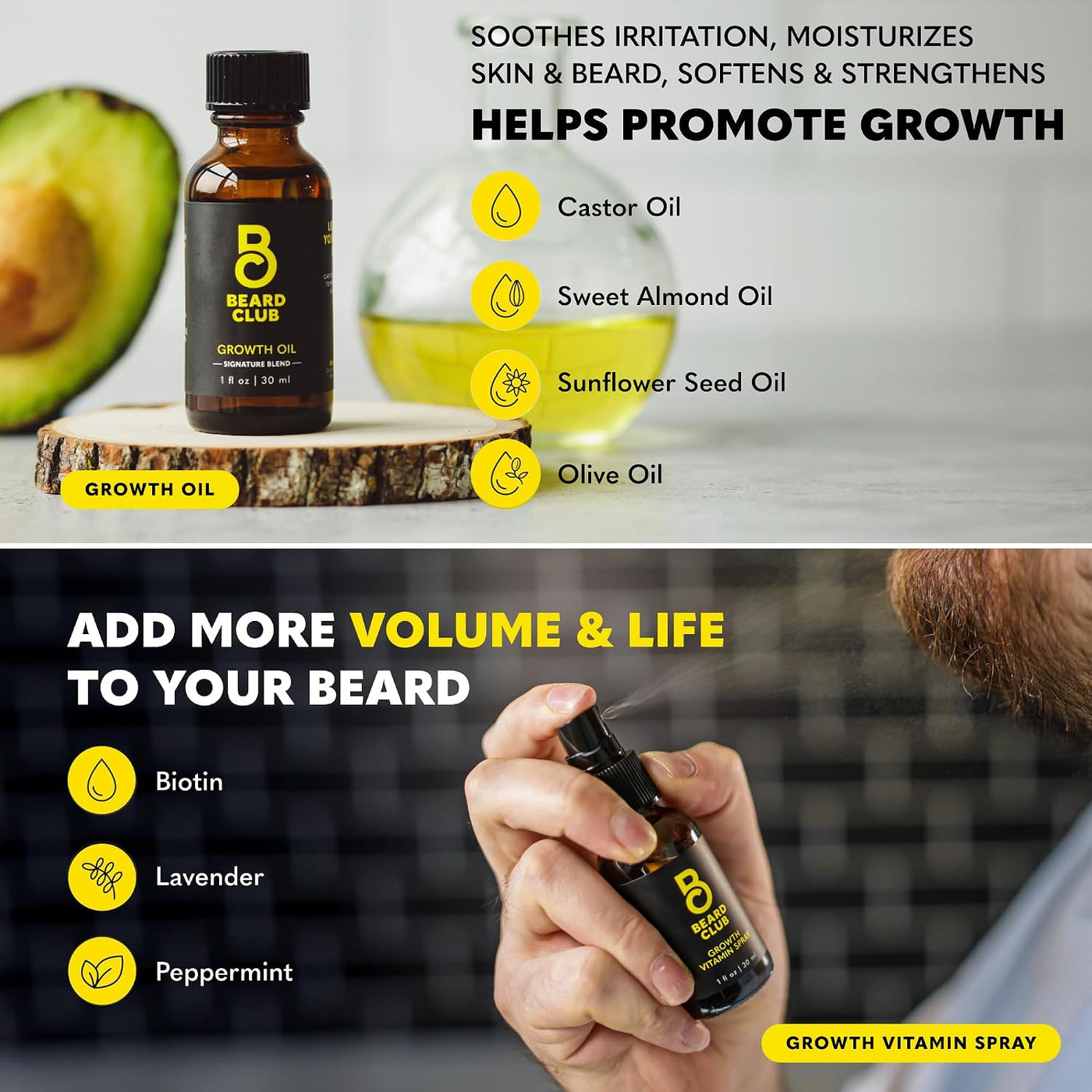 The Beard Club Supreme Kit de Crecimiento de Barba - Rodillo Derma,...