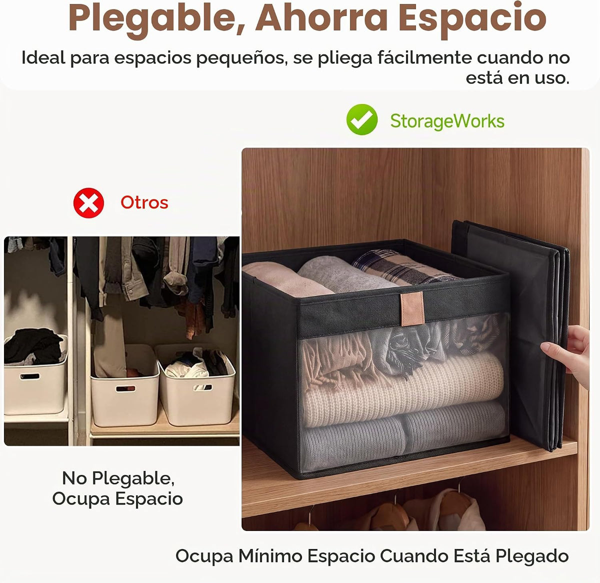 StorageWorks Contenedores organizadores de armario con ventana transparente