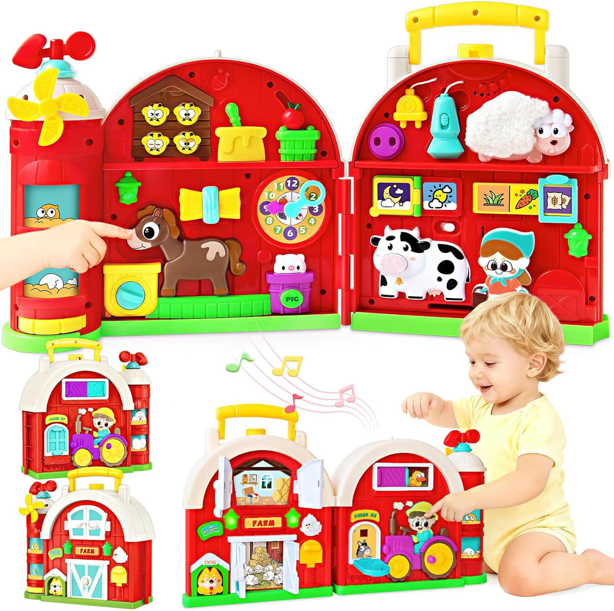 Montessori Busy Board Toys para 1 Year Old, Motor Skills Developmental Toys