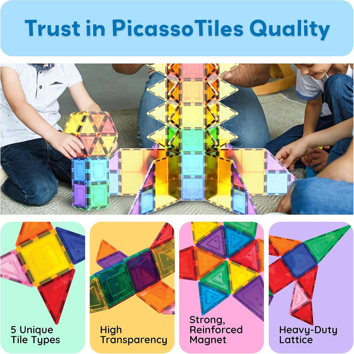 PicassoTiles Set de bloques azulejos magnéticos de