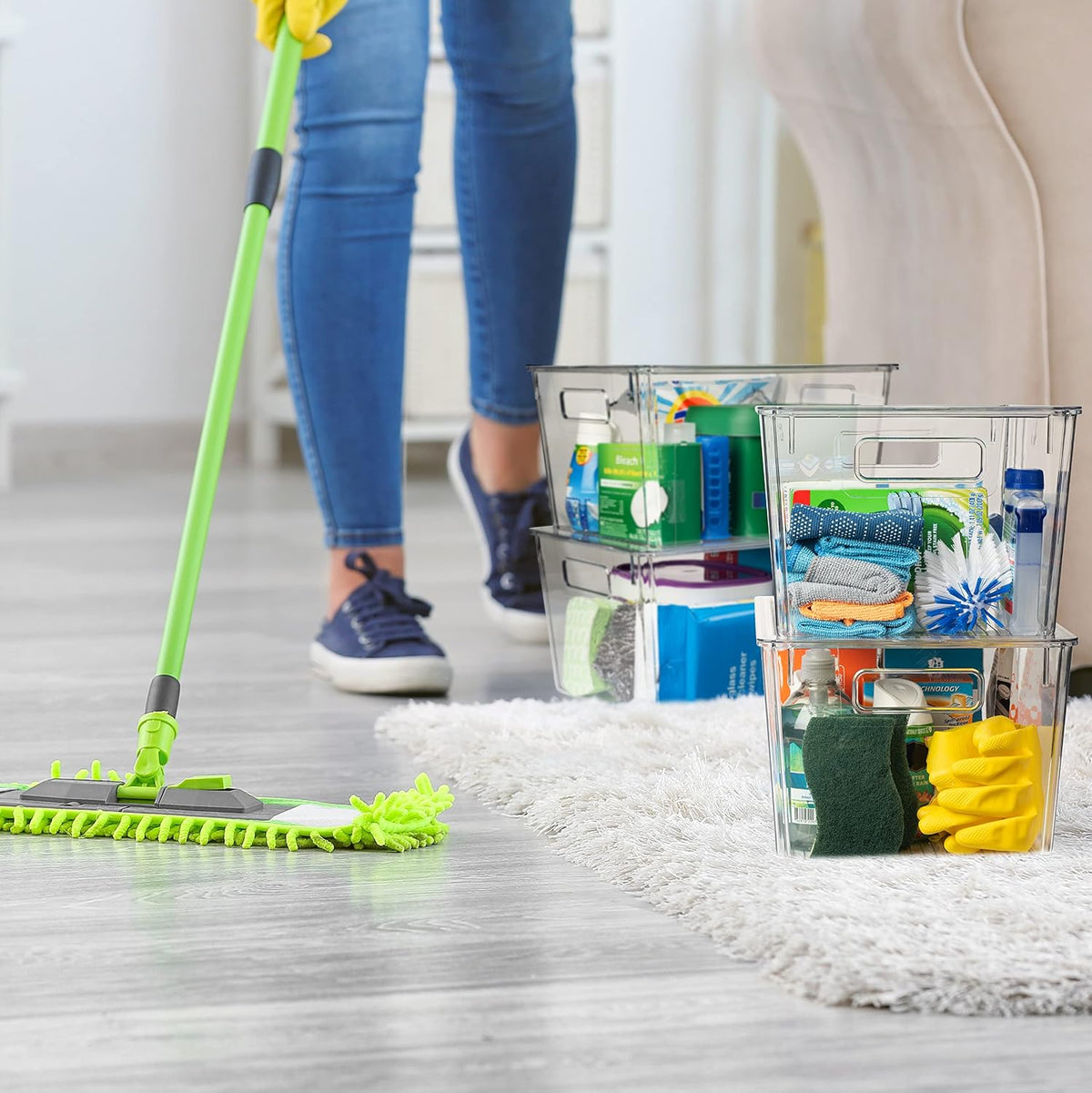 ClearSpace Contenedores de Almacenamiento de Plástico con Tapas X-Large – Perfectos para Organización de Cocina, Organizador de Escritorio o Almacenamiento de Despensa – Organizador de Escritorio