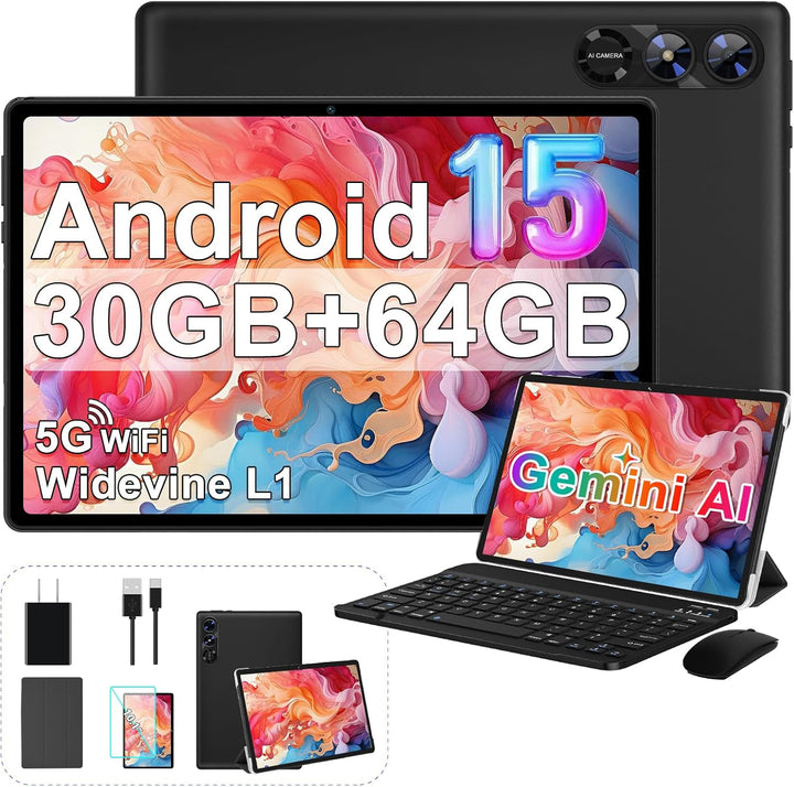 Tableta 2025 con Android 15 de 10 pulgadas con teclado de 30 GB de...