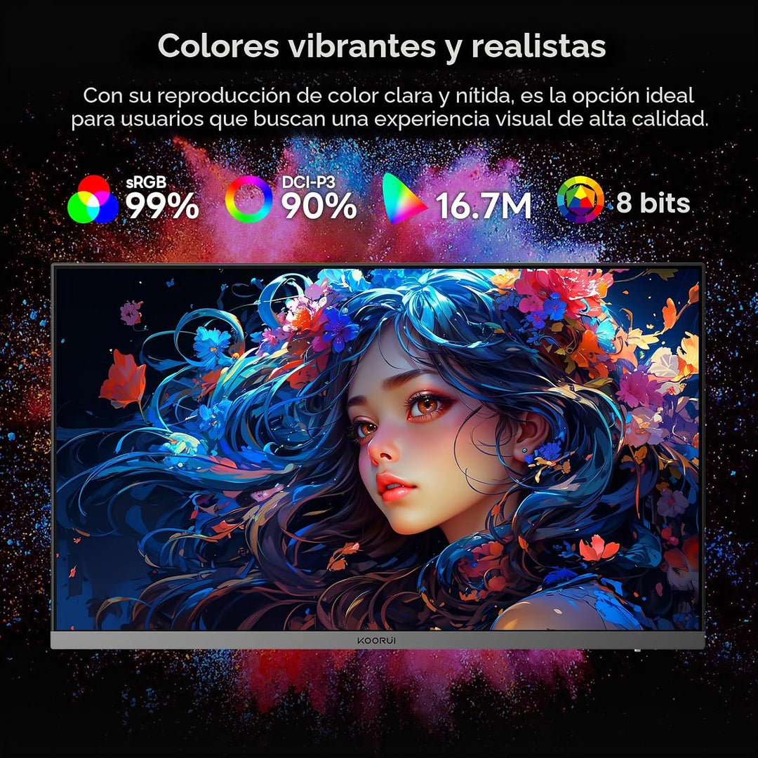 KOORUI Monitor para juegos de 27" 1440P, 260Hz\/240Hz, IPS rápi...