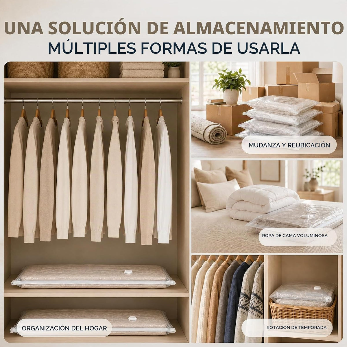 Paquete de 8 bolsas de almacenamiento al vacío XXL y