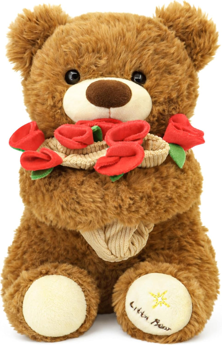 Oso de peluche de 15 pulgadas en forma de ramo de rosas, ramo de ro...