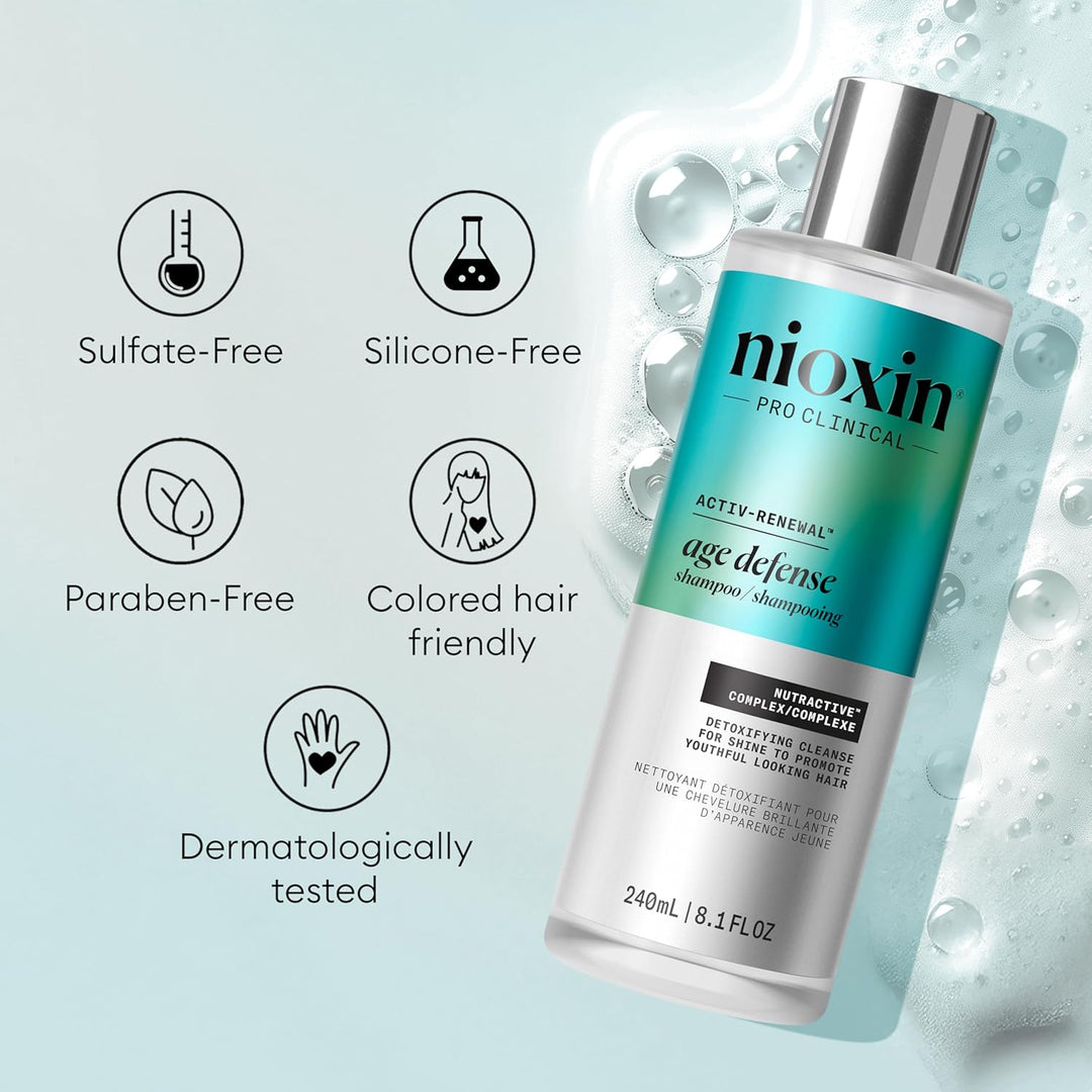 Nioxin Age Defense Shampoo for Aging Hair | Detox Scalp Cleanser wi...
