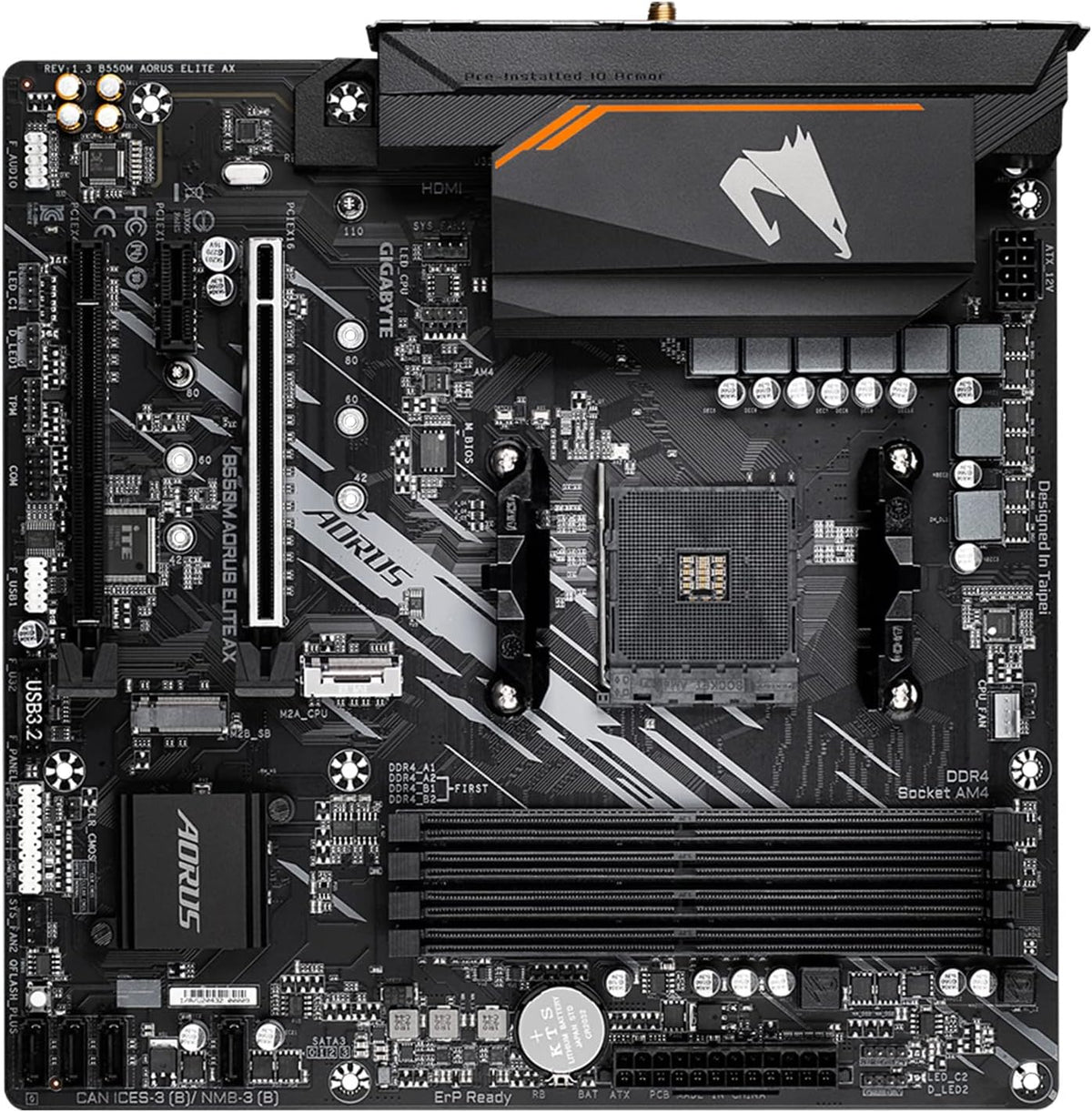 GIGABYTE B550M AORUS Elite AX (rev 1.3) Placa base, soporta procesa...