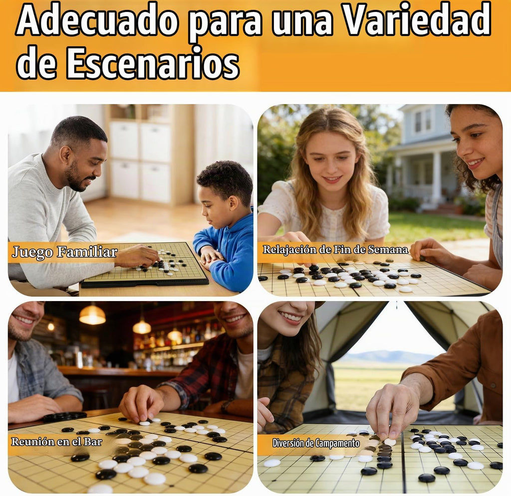 Juego de 15 pulgadas Go Game Set magnético plegable juego de mesa portátil tradicional chino Weiqi Set con piedras magnéticas para adultos viaje Gomoku