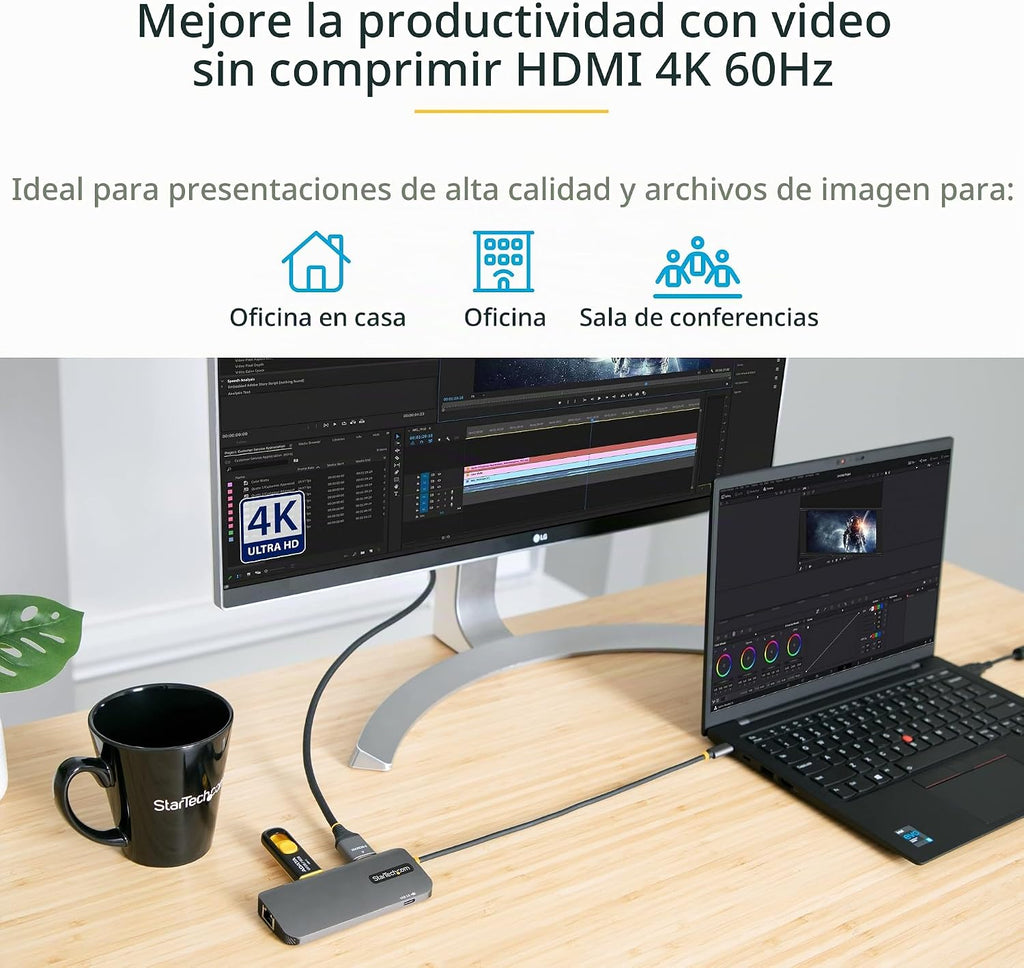 StarTech.com, 127B-USBC-MULTIPORT, hub USB 2.0, alimentado