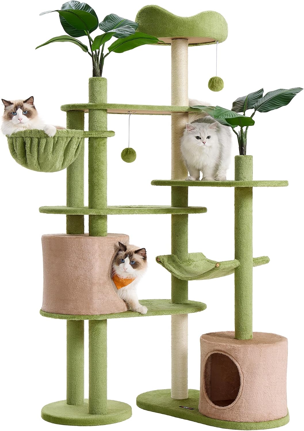 Feandrea - Árbol para gatos, torre de felpa de varios niveles de 68.1