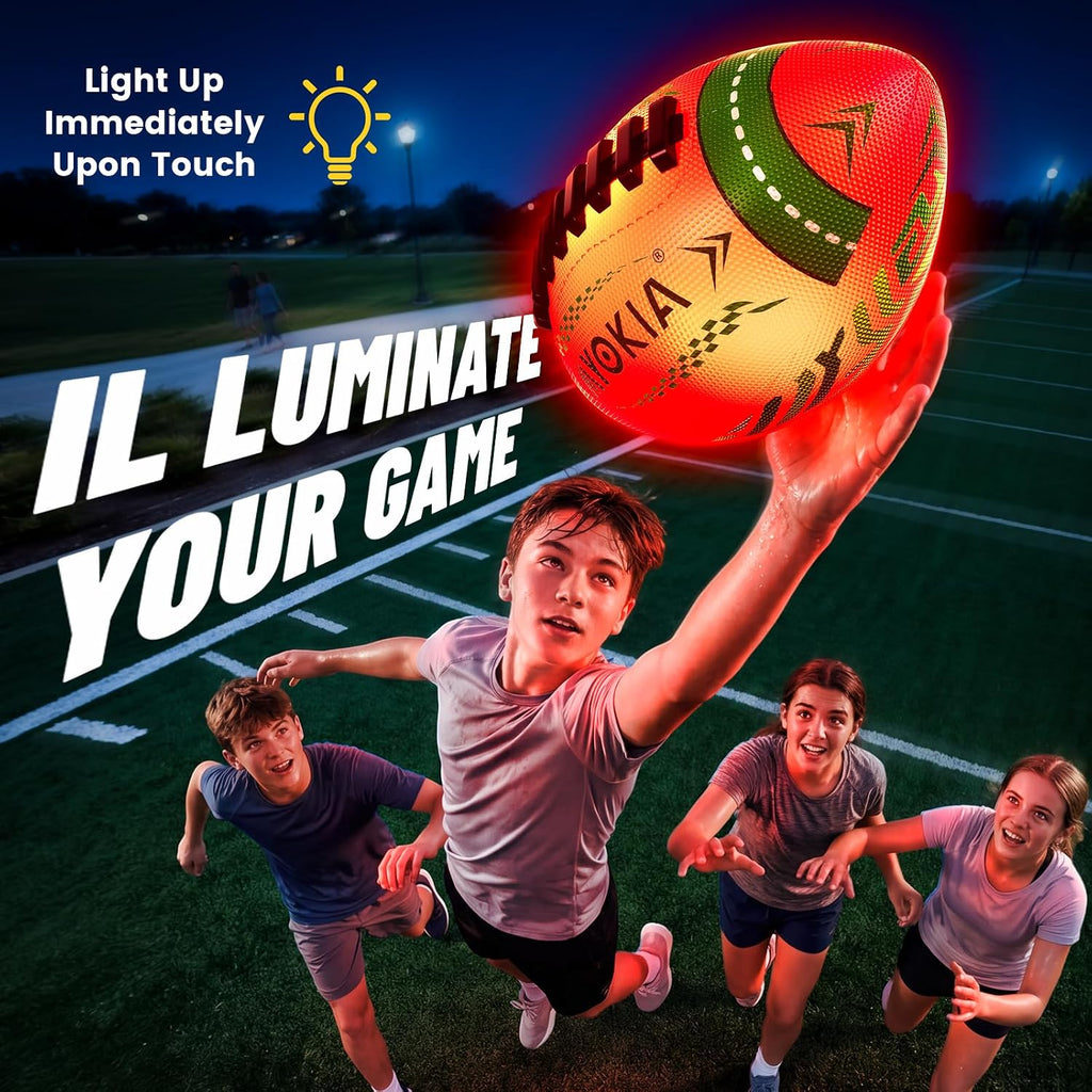 Fútbol con luz RGB, bola tricolor que brilla en la oscuridad, tamaño 6