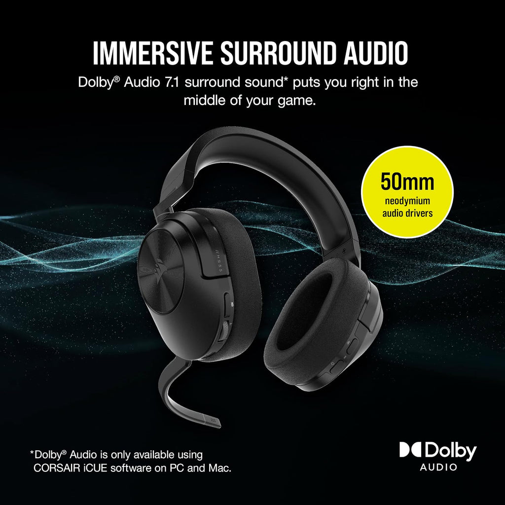 Corsair Auriculares inalámbricos para juegos ligeros multiplataforma HS55