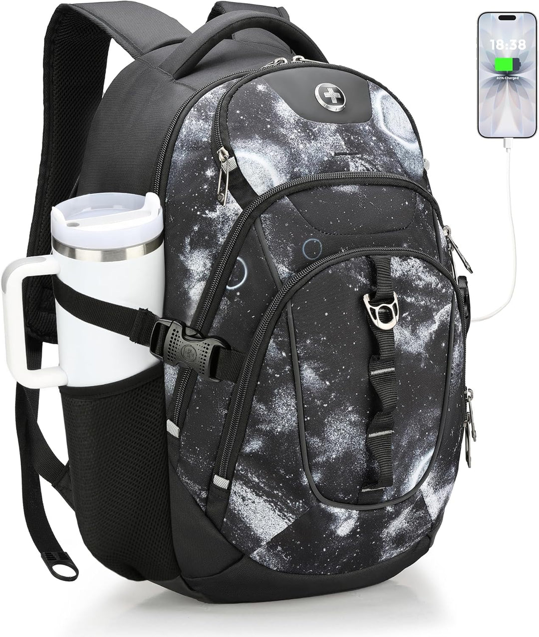 Mochila Swissdigital para laptop con puerto de carga USB, mochila d...