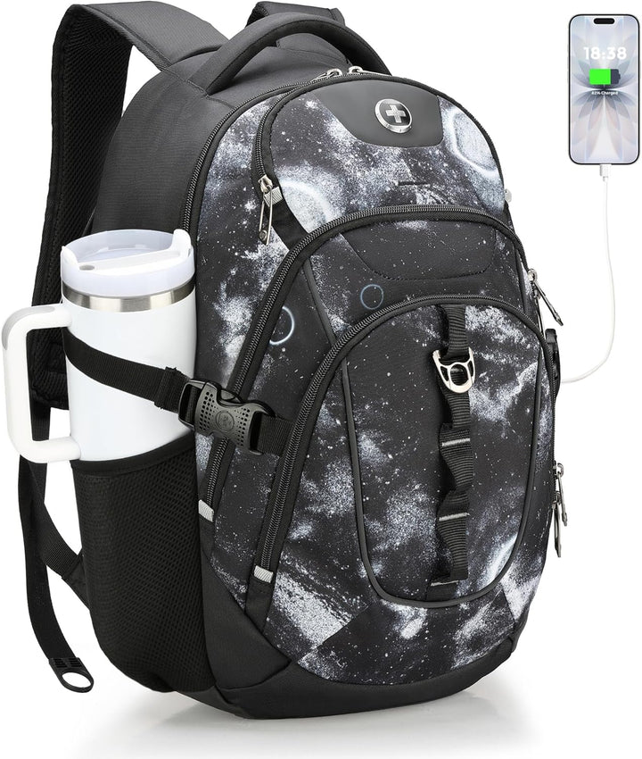 Mochila Swissdigital para laptop con puerto de carga USB, mochila d...
