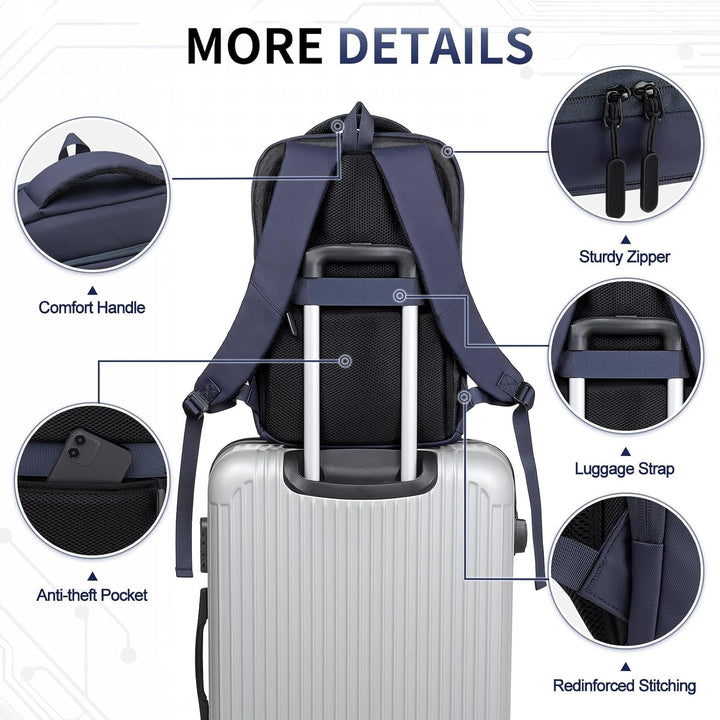 SUIKIHUM Mochila delgada a prueba de golpes para laptop para hombre...