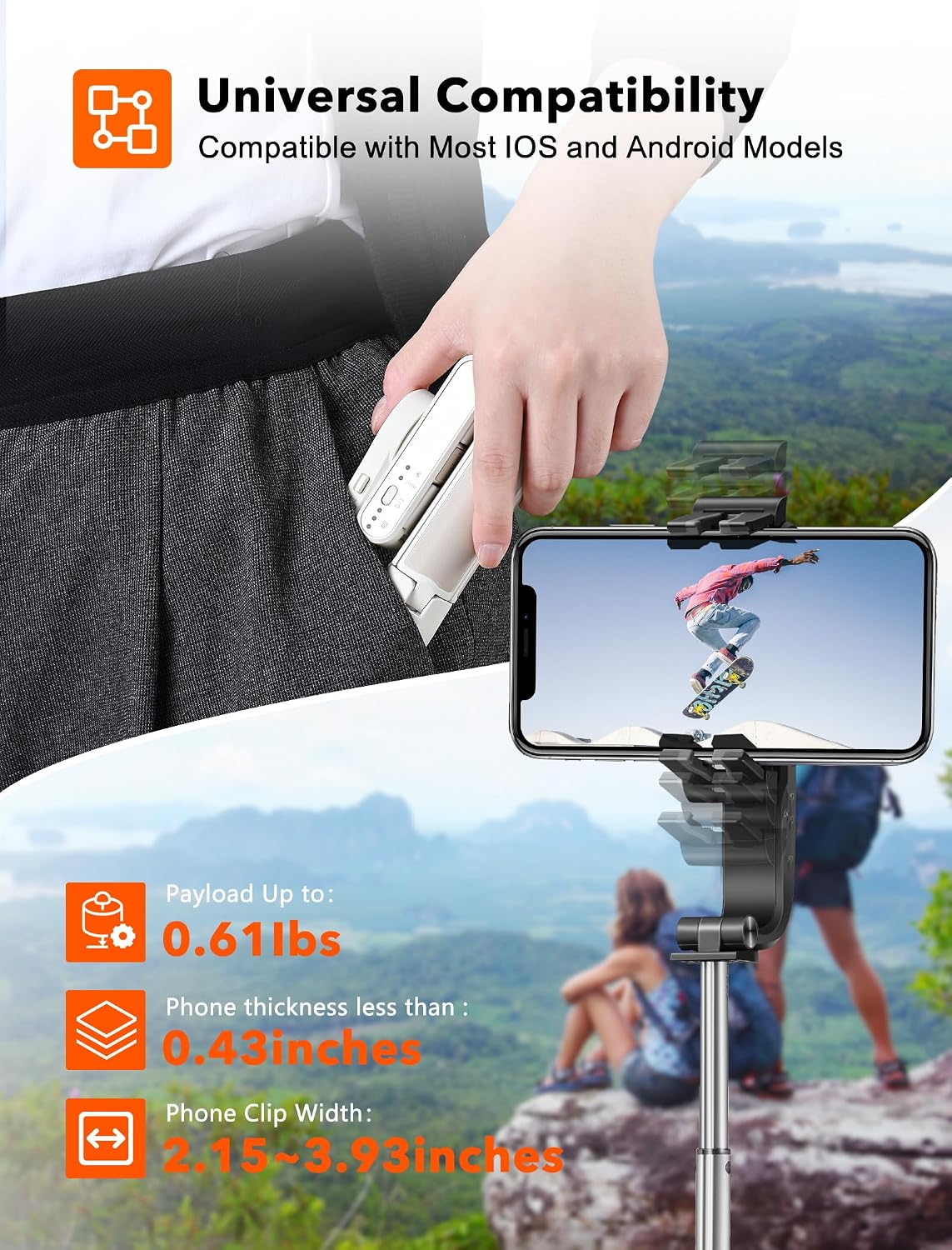 hohem iSteady Q Gimbal - Trípode para selfie stick 4 en 1 con seguimiento