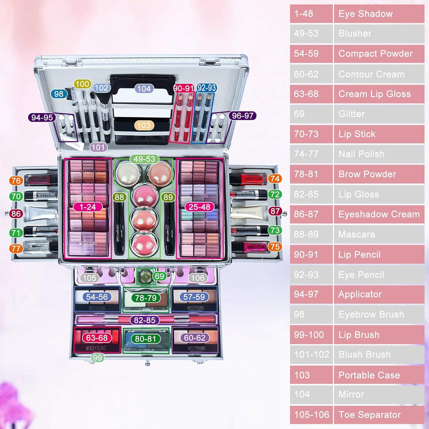 VolksRose Kit de maquillaje todo en uno para mujeres, kit completo...