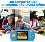 Juego de mano para niños, reproductor de videojuegos portátil con 230 juegos clásicos, mini arcade de viaje recargable, pantalla HD de 3.0 pulgadas, juguetes electrónicos para niños y niñas, ideal