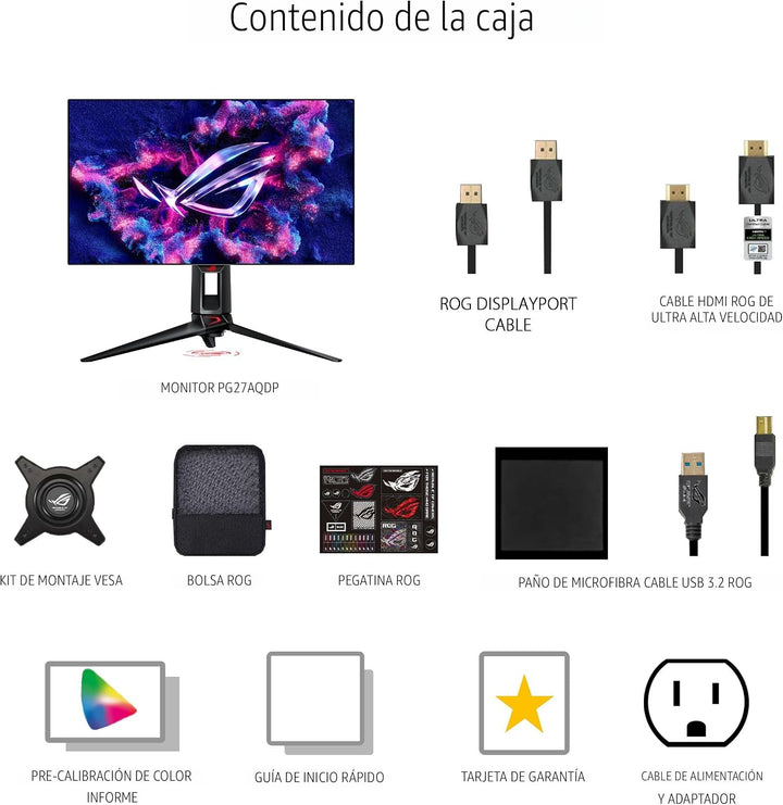 ASUS ROG PG27AQDP Monitor para juegos OLED de 27 pulgadas 1440p 480...