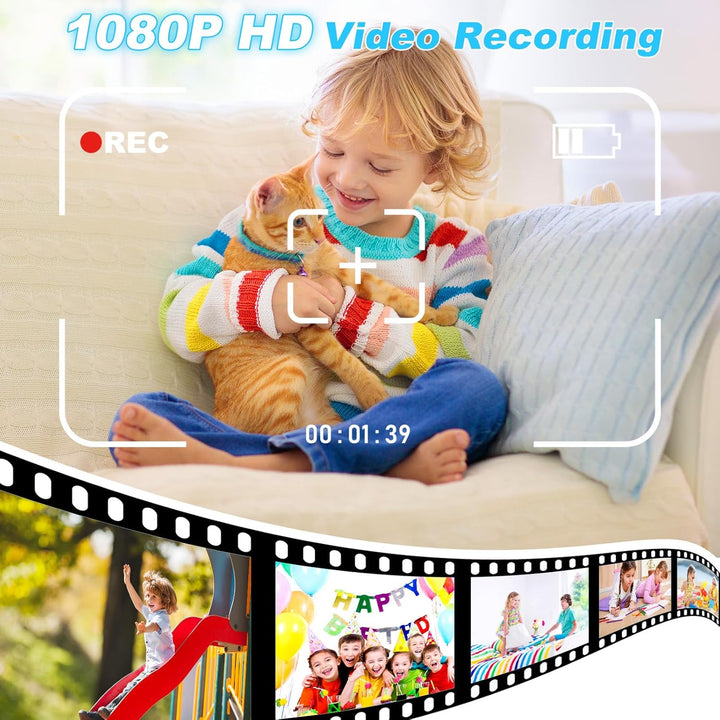 Cámara para niños con impresión instantánea, video de 1080P, tarjet...