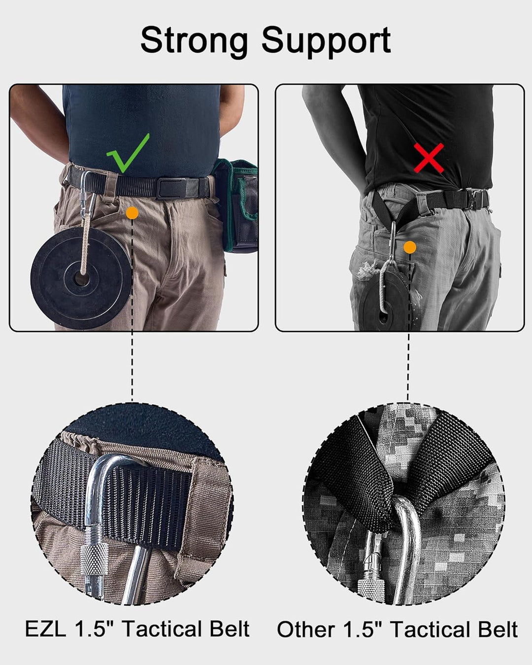 EZL Cinturón táctico de trinquete para hombres, cinturón de nailon...