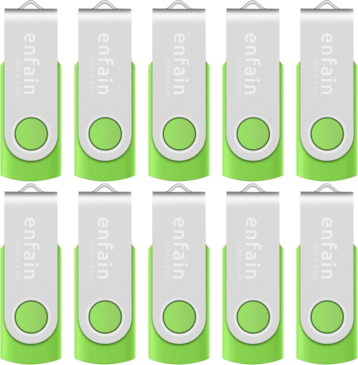10 X Enfain Unidad Flash USB 2.0 de 16GB Memoria Zip Pen Disk Verde...