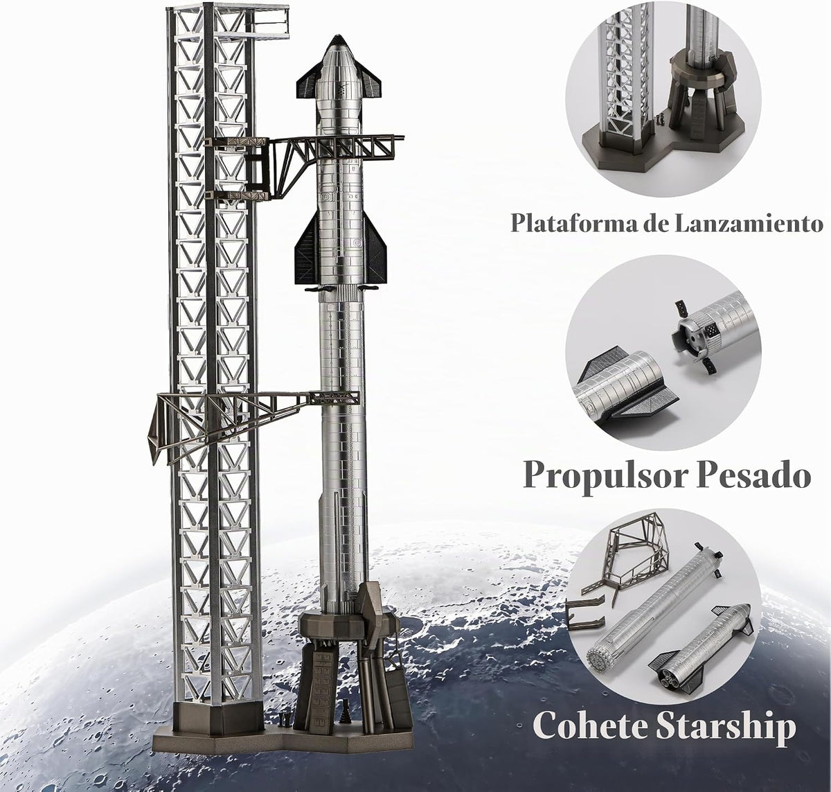 Starship - Modelo de cohete fundido a presión para set de regalo 1