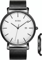 BUREI Relojes de pulsera para hombre, relojes minimalistas de moda, analógicos de cuarzo, impermeables para hombres