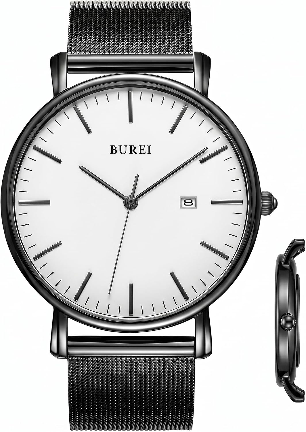 BUREI Relojes de pulsera para hombre, relojes minimalistas de moda, analógicos de cuarzo, impermeables para hombres