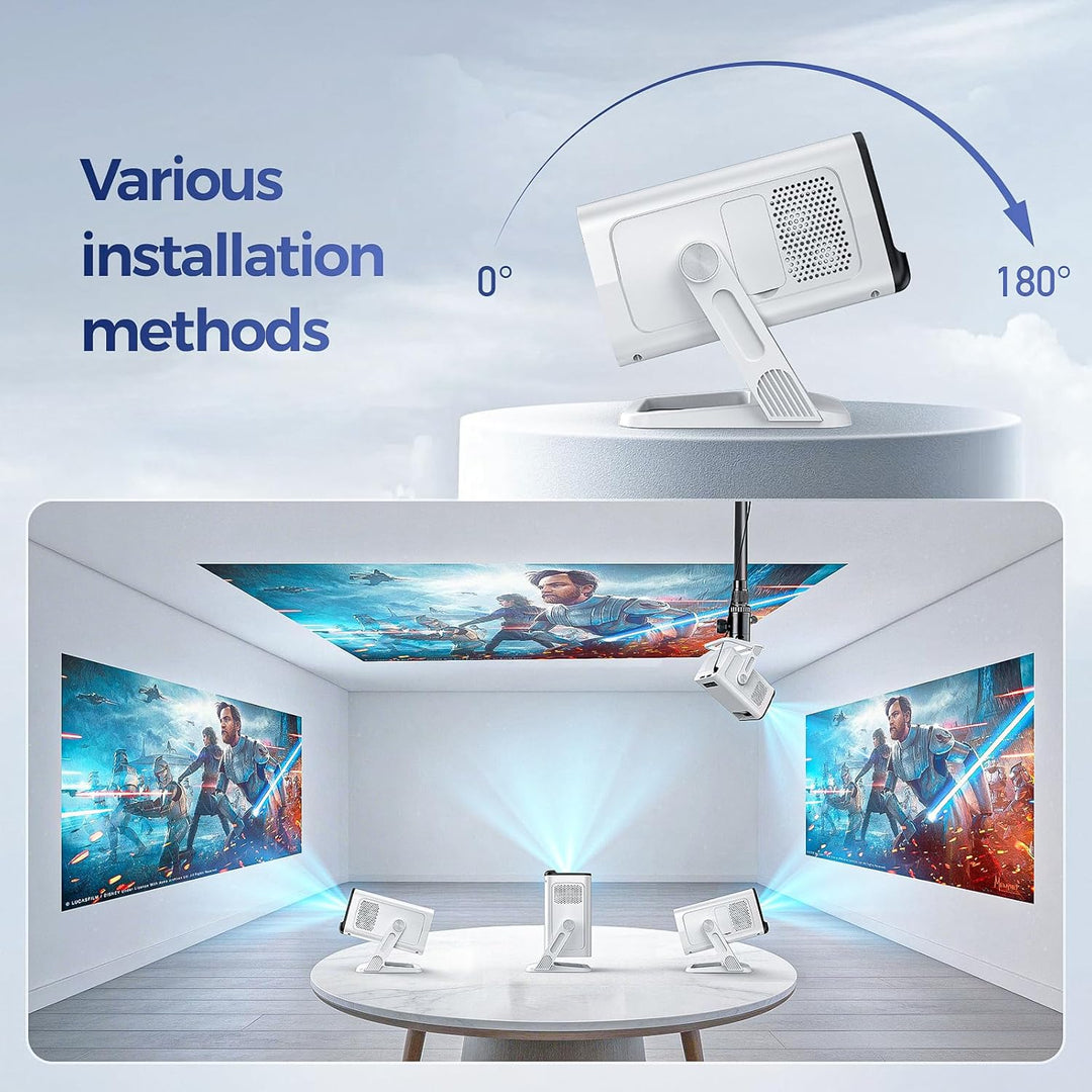 [Compatible con Netflix] Mini proyector con WiFi y Bluetooth, proye...