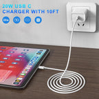 Cargador de carga rápida para iPhone 16 y 15, paquete de 3 cargadores USB C PD de 20 W con cable de 10 pies, cable USB C tipo C para iPhone 16/16 Plus/16 Pro/16 Pro Max/15/15 Pro/15 Pro Max (blanco)