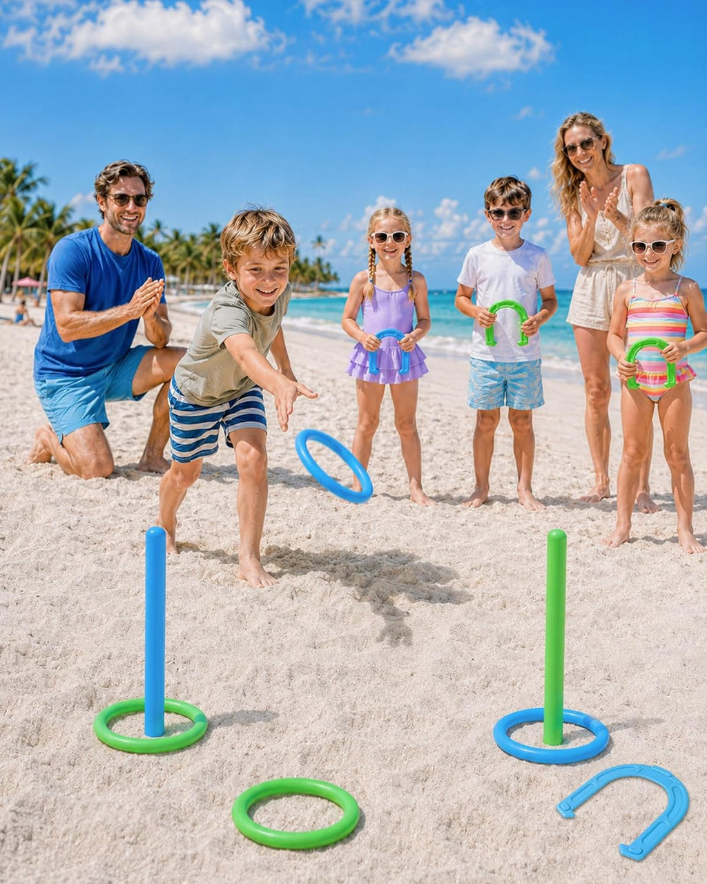 Juego de juegos de patio trasero 8 en 1, paquete familiar al