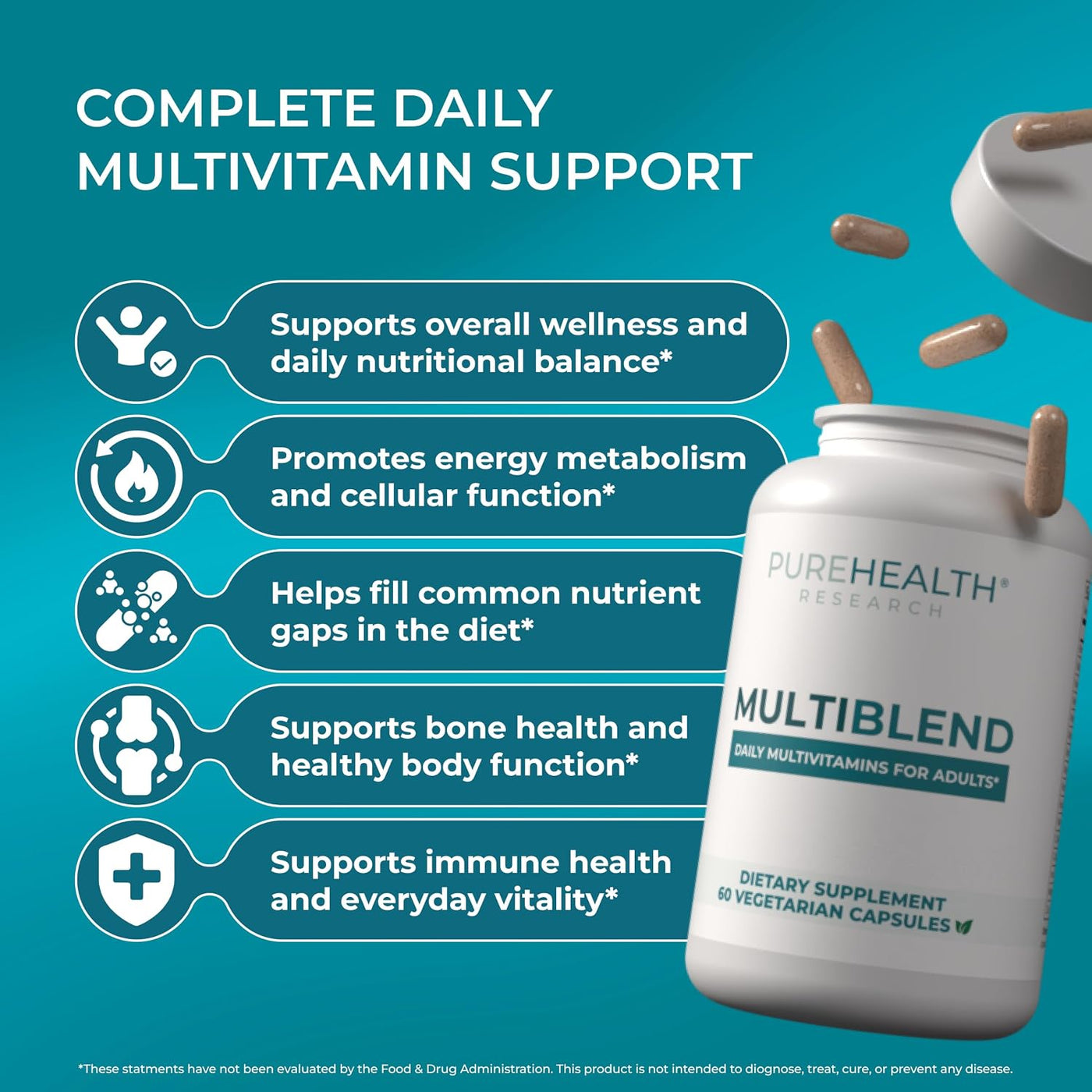 PUREHEALTH RESEARCH MultiBlend - Multivatimin diario para mujeres y...