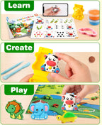 Helsort Juego de masa de juego de animales para niños, 35 herramientas de