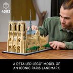 LEGO Architecture Réplica de Notre-Dame de Paris, Kit de Modelo Arquitectónico, Set de Construcción Coleccionable para Adultos, Souvenir para Construir y Exhibir, Idea de Regalo para Amantes de la