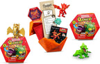 Dungeons & Dragons Questers Figuras de criatura, paquete de 3, figuras coleccionables de juguete de fantasía D&D, Wyrmling verde, Magma Mephit y búho homúnculo