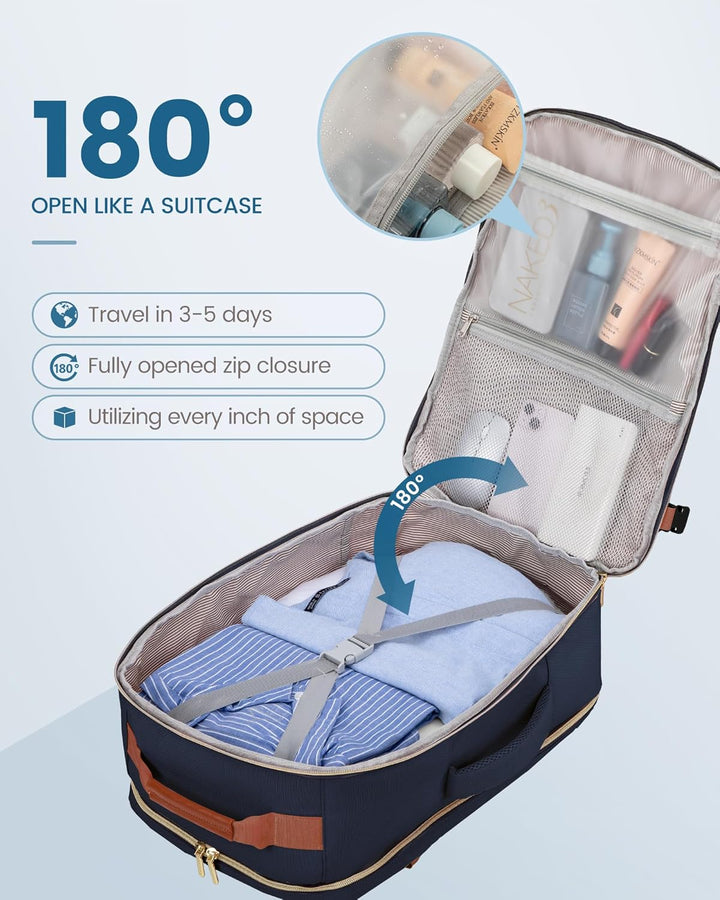 LOVEVOOK Mochila de viaje para mujeres y hombres, 50 L, aprobada po...