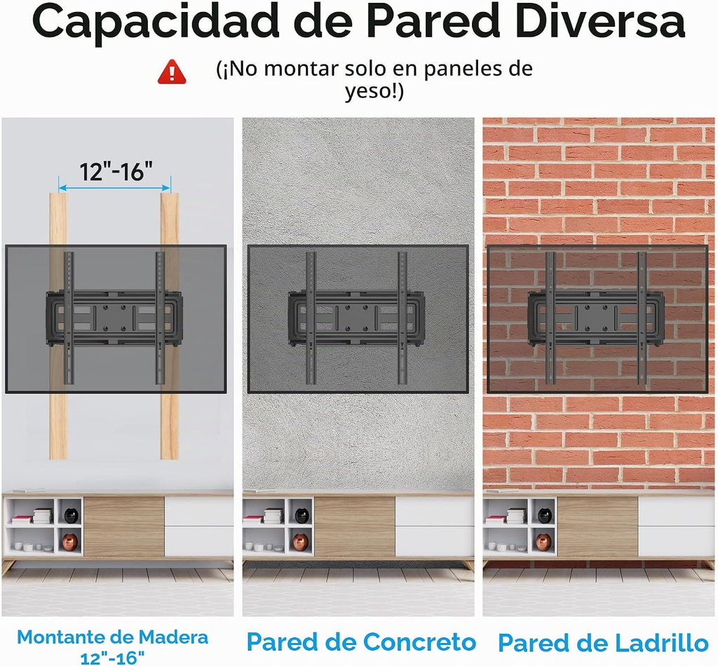 Soporte de pared para TV de movimiento completo para la mayoría de TV plana/curvada de 26"-70", soporte con inclinación giratoria con brazos articulados dobles, soporta 100 libras, VESA máx