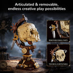 Juego de construcción de globo de calavera pirata, 1136 piezas, kit de